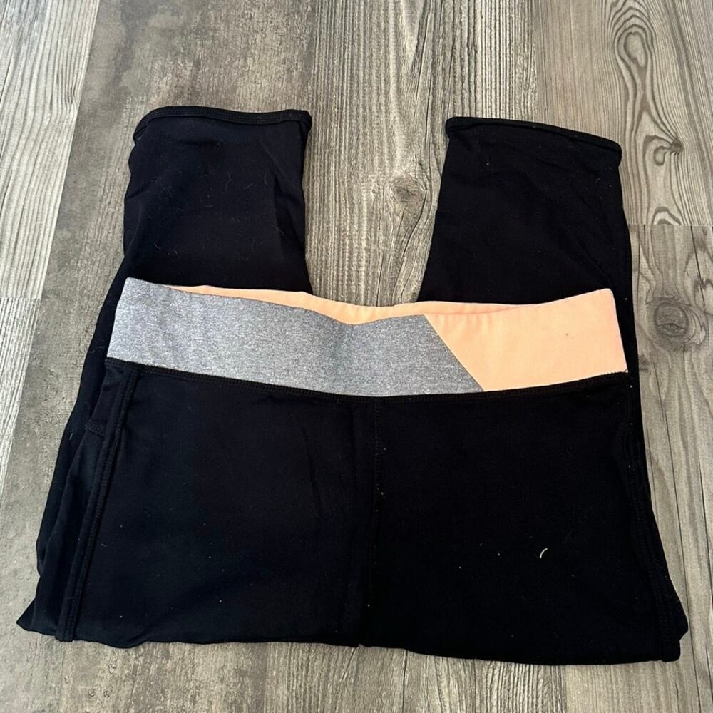 ibody black orange gray capri leggings